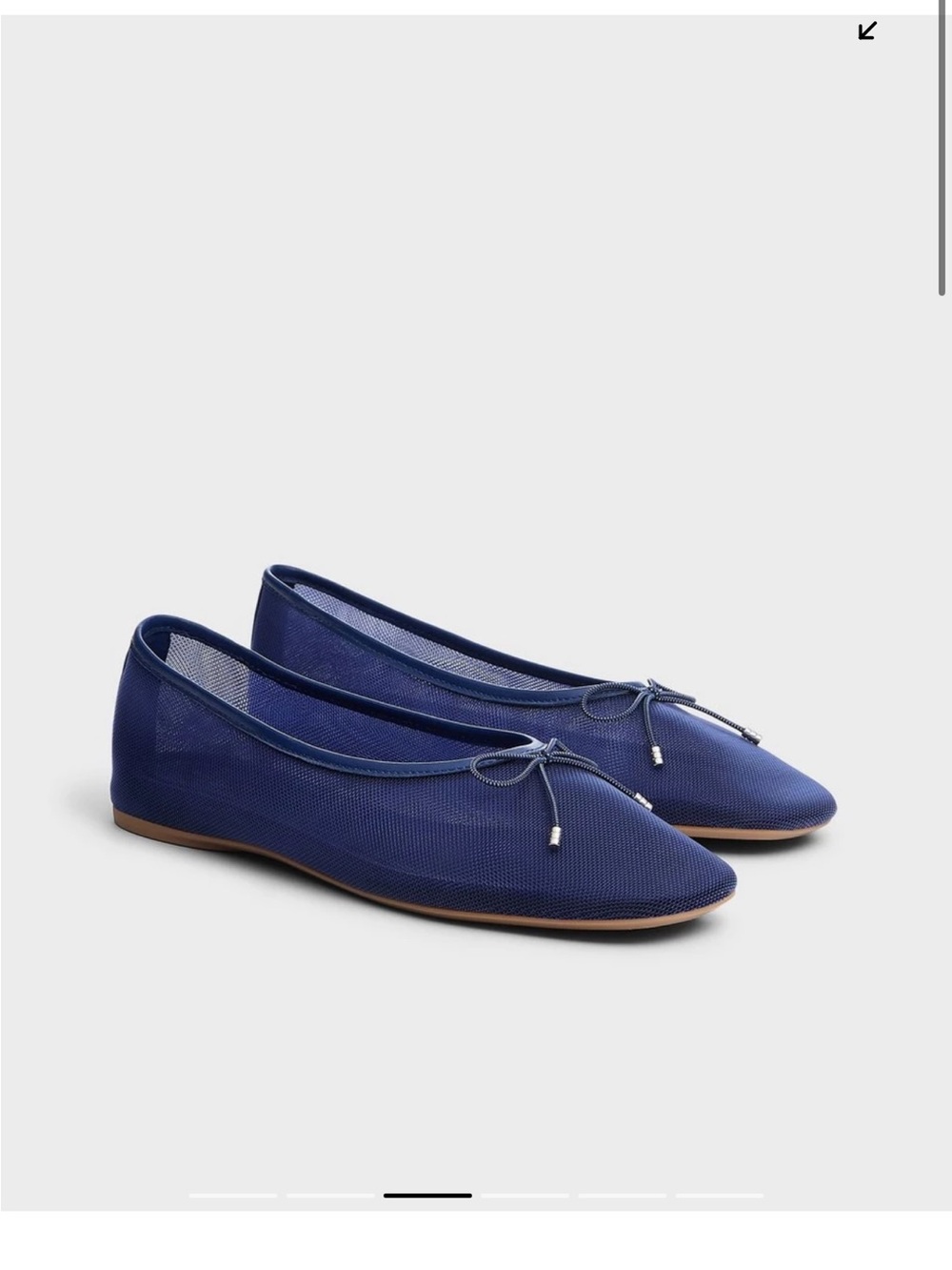 rag & bone Navy Mesh Bow Ballet Flats